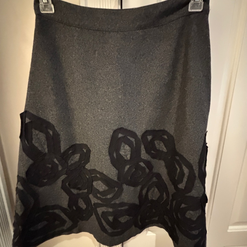 Boden Charcoal and Black A-Line Skirt